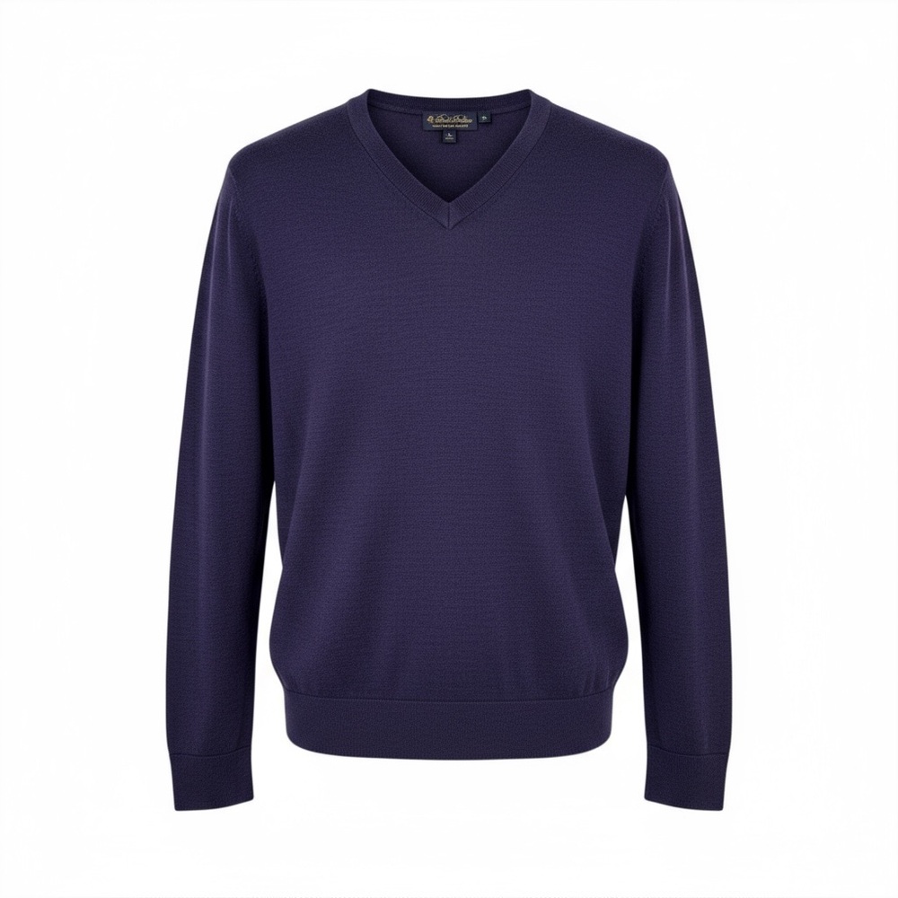 Brooks Brothers Men's Size Large BrooksTech Merino Wool V-Neck Sweater